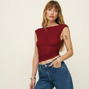 Reformationn Darra Knit Top in Bowl of Cherries
